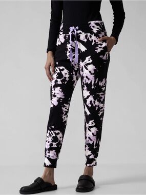 ATHLETA WILLOW ELFIN PURPLE DRAWSTRING WAISTBAND BALANCE JOGGER PANT S
